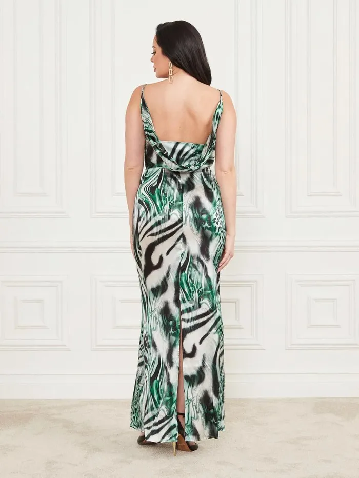 Women Madelyn Silk Maxi Dress Feline Feeling Print Marciano Dresses Women Madelyn Silk Maxi Dress Feline Feeling Print Marciano Dresses