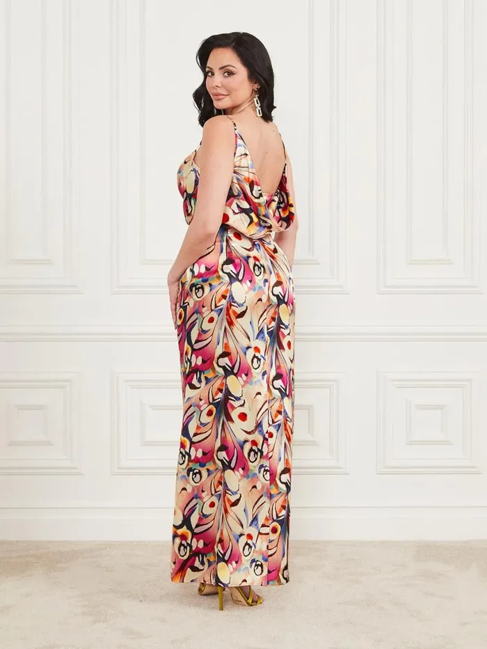 Women Madelyn Silk Maxi Dress Wonderland Print Marciano Dresses Women Madelyn Silk Maxi Dress Wonderland Print Marciano Dresses