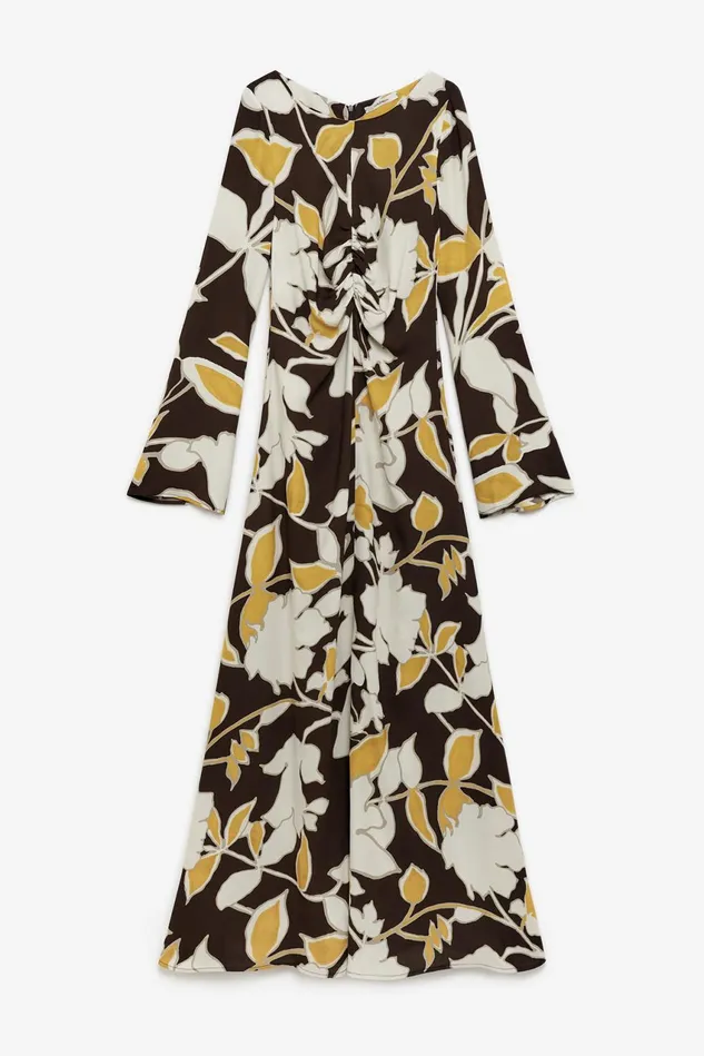 Women Malparmi Dresses Calliope Flower Dress Brownyellowivory