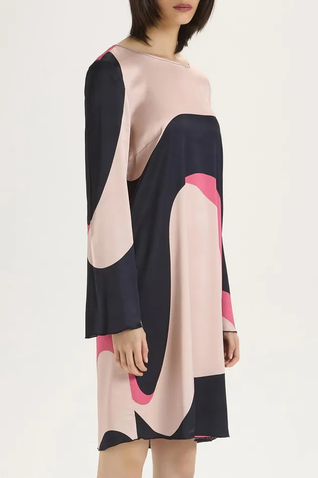 Women Malparmi Dresses Clio Print Dress Dark Bluepink