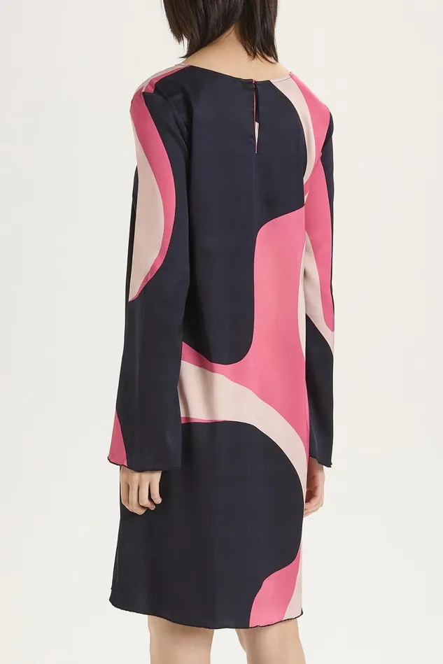 Women Malparmi Dresses Clio Print Dress Dark Bluepink
