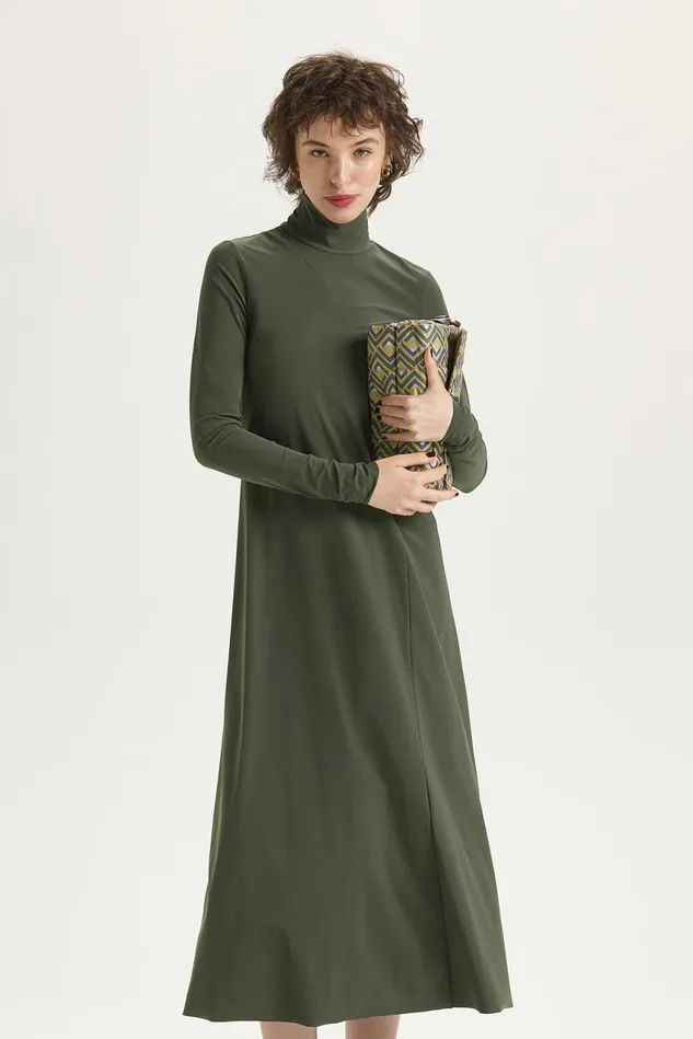 Women Malparmi Dresses Soft Jersey Dress Military Green