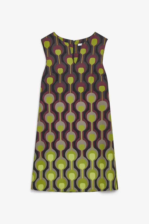 Women Malparmi Dresses Temple Degrad Cady Dress Greenblackbordeaux