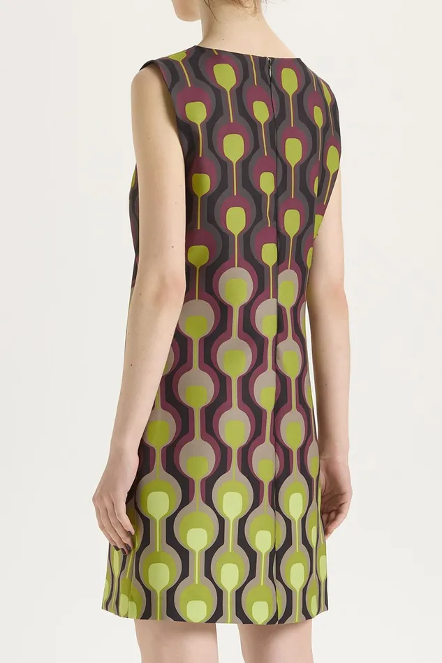 Women Malparmi Dresses Temple Degrad Cady Dress Greenblackbordeaux