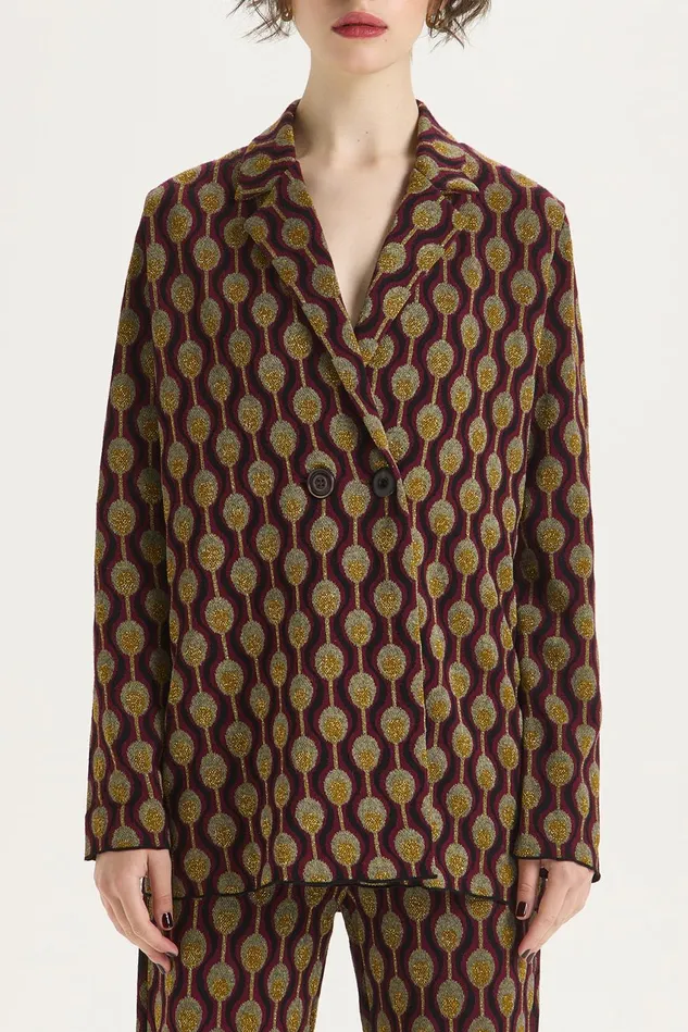 Women Malparmi Jackets Comfort Jacquard Jacket Bordeauxacid Green