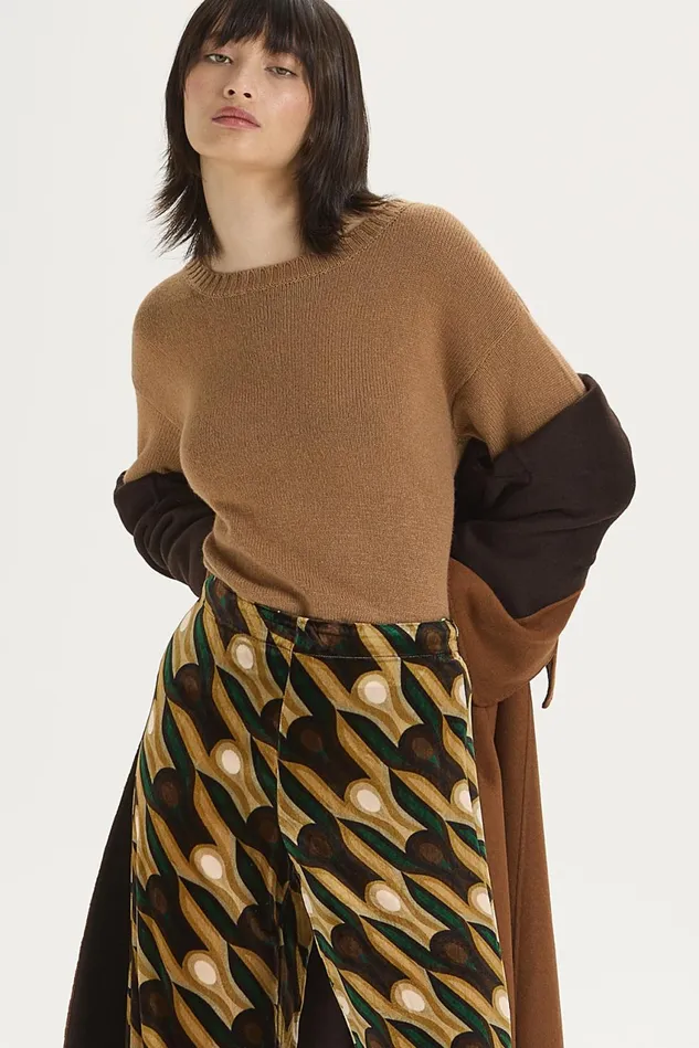 Women Malparmi Knitwear Cashmere Merinos Sweater Camel