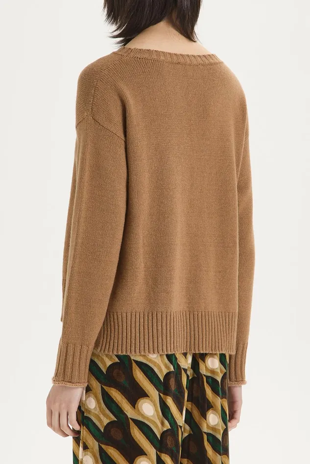 Women Malparmi Knitwear Cashmere Merinos Sweater Camel