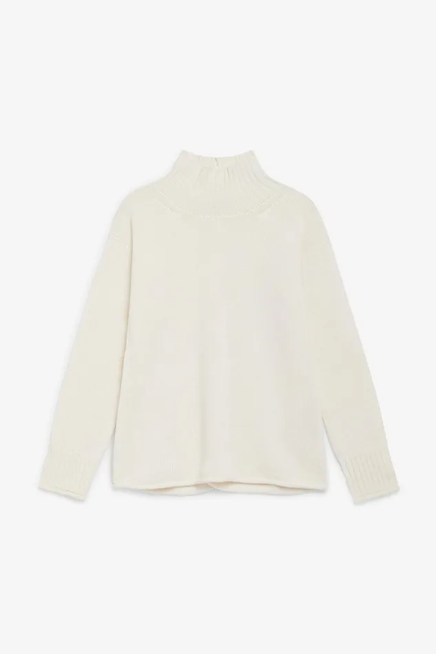 Women Malparmi Knitwear Cashmere Merinos Sweater Natural White