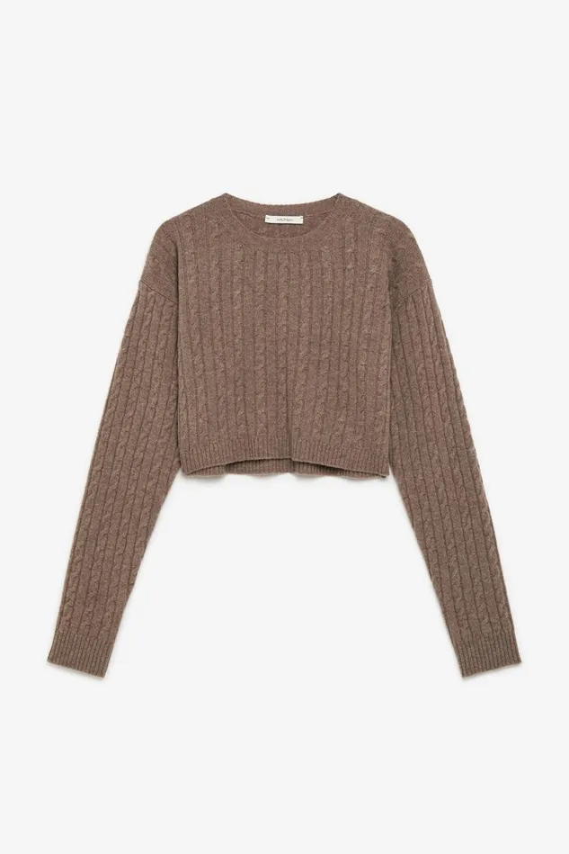 Women Malparmi Knitwear Cashmere Wool Sweater Greige