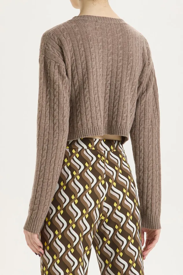 Women Malparmi Knitwear Cashmere Wool Sweater Greige