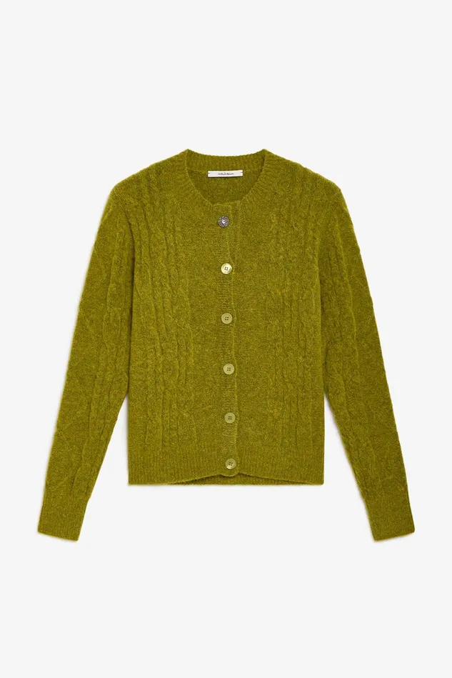 Women Malparmi Knitwear Cozy Alpaca Cardigan Olivegreen