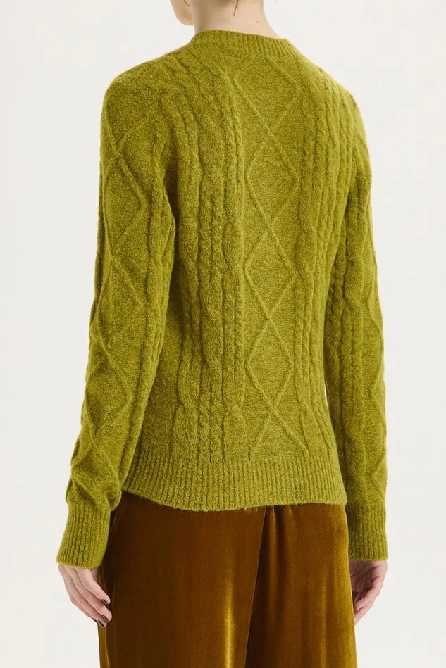 Women Malparmi Knitwear Cozy Alpaca Cardigan Olivegreen