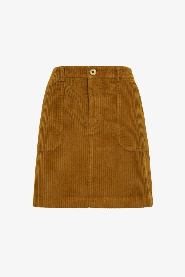 Women Malparmi Skirts Corduroy Velvet Skirt Olivegreen