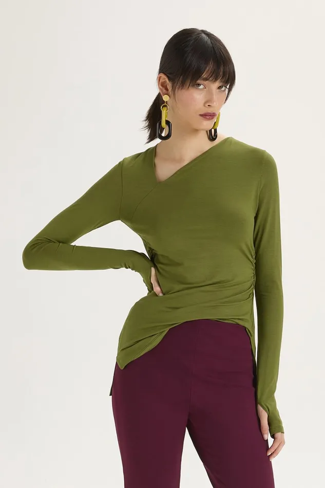 Women Malparmi Tshirts And Tops Block Colour Jersey TShirt Pistachio