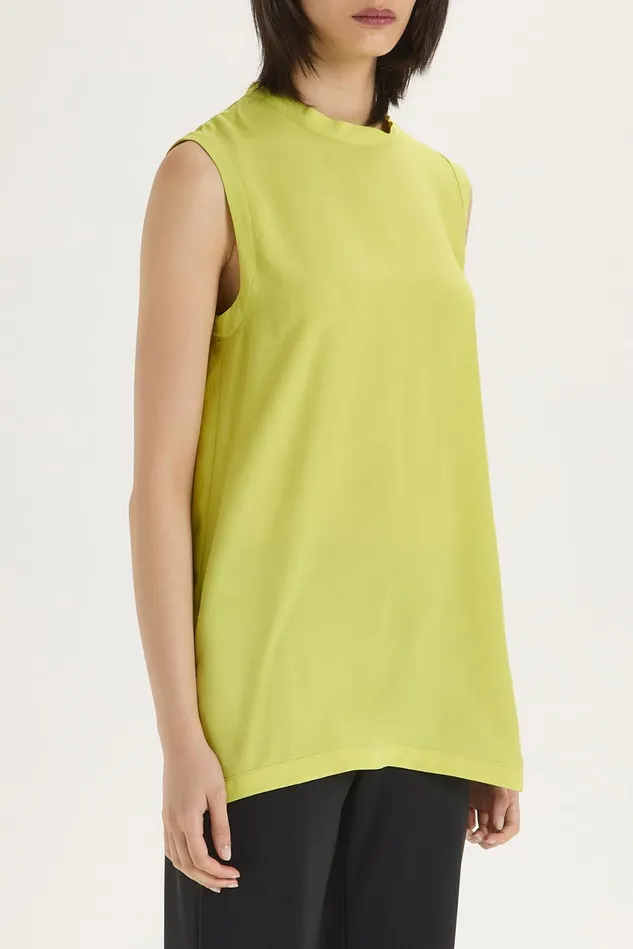 Women Malparmi Tshirts And Tops Coloured Fluid Crepe Top Giallo