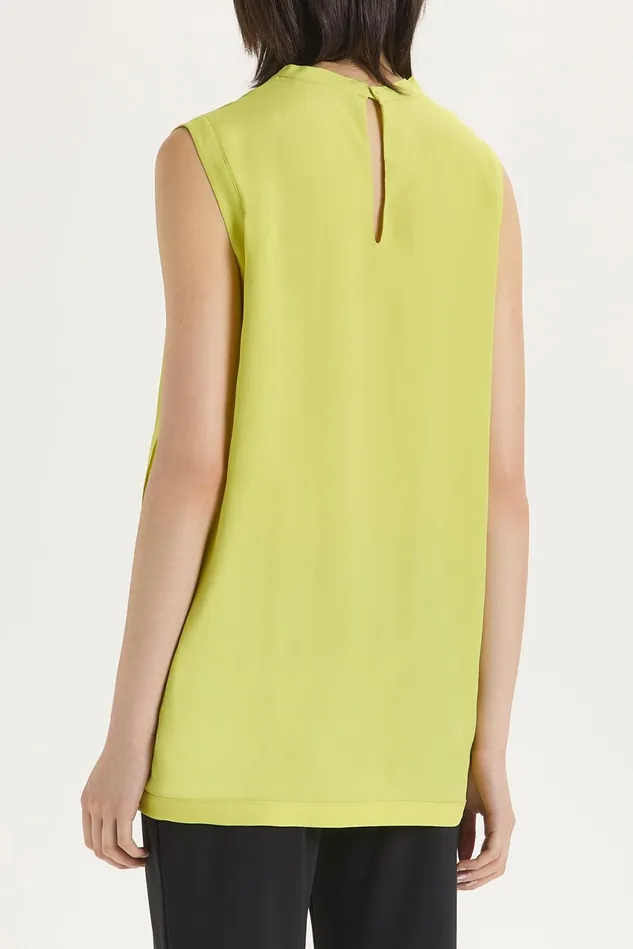Women Malparmi Tshirts And Tops Coloured Fluid Crepe Top Giallo