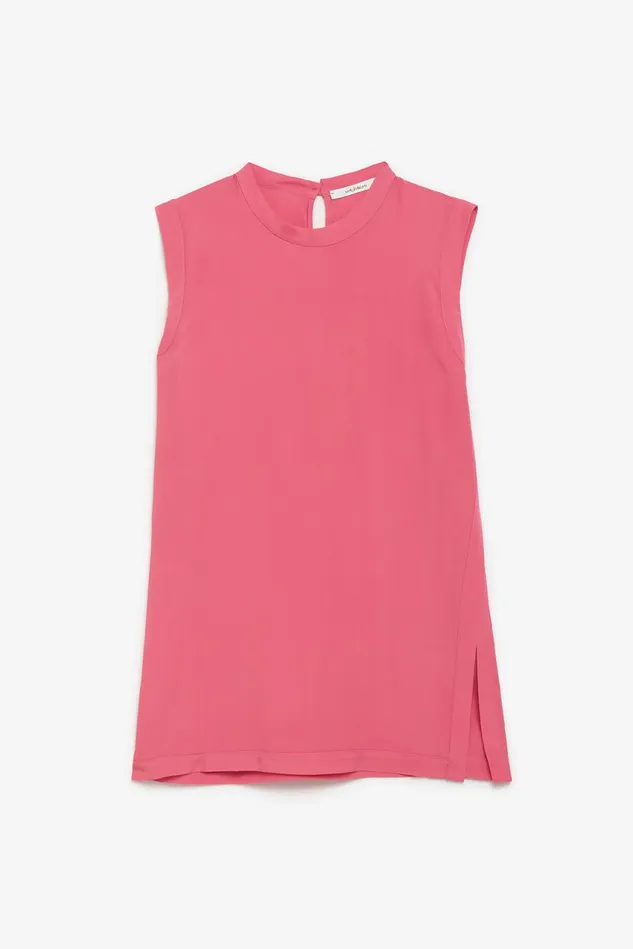 Women Malparmi Tshirts And Tops Coloured Fluid Crepe Top Pink