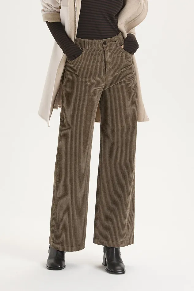 Women Malparmi Trousers Corduroy Velvet Trousers Grey