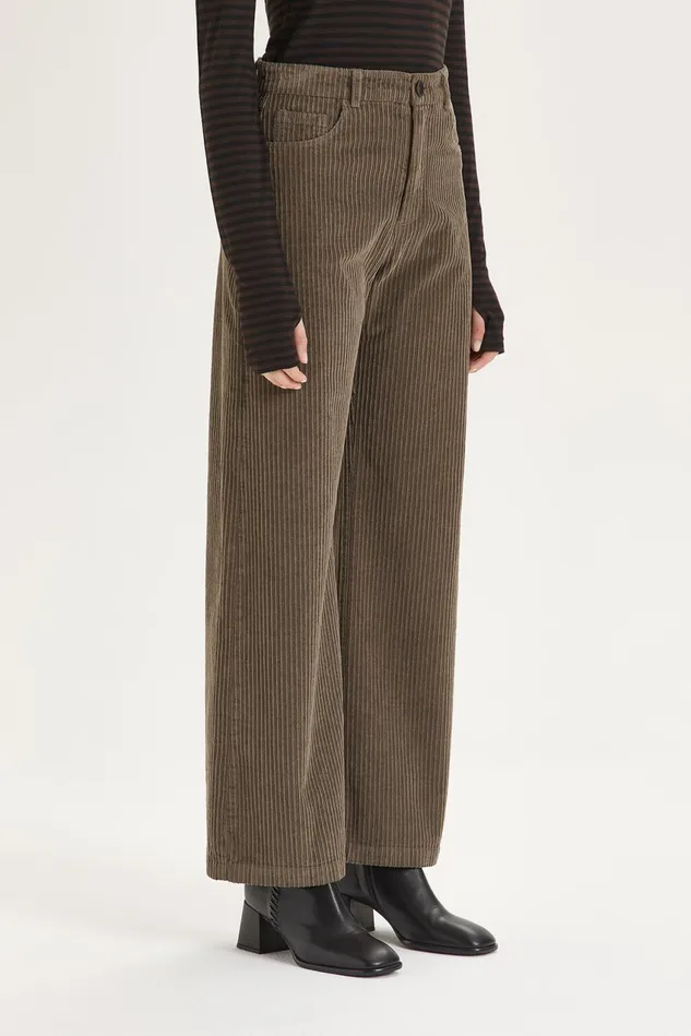 Women Malparmi Trousers Corduroy Velvet Trousers Grey