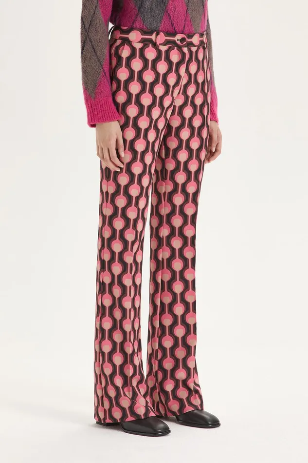 Women Malparmi Trousers Frieze Cady Trousers Pinkblackcamel