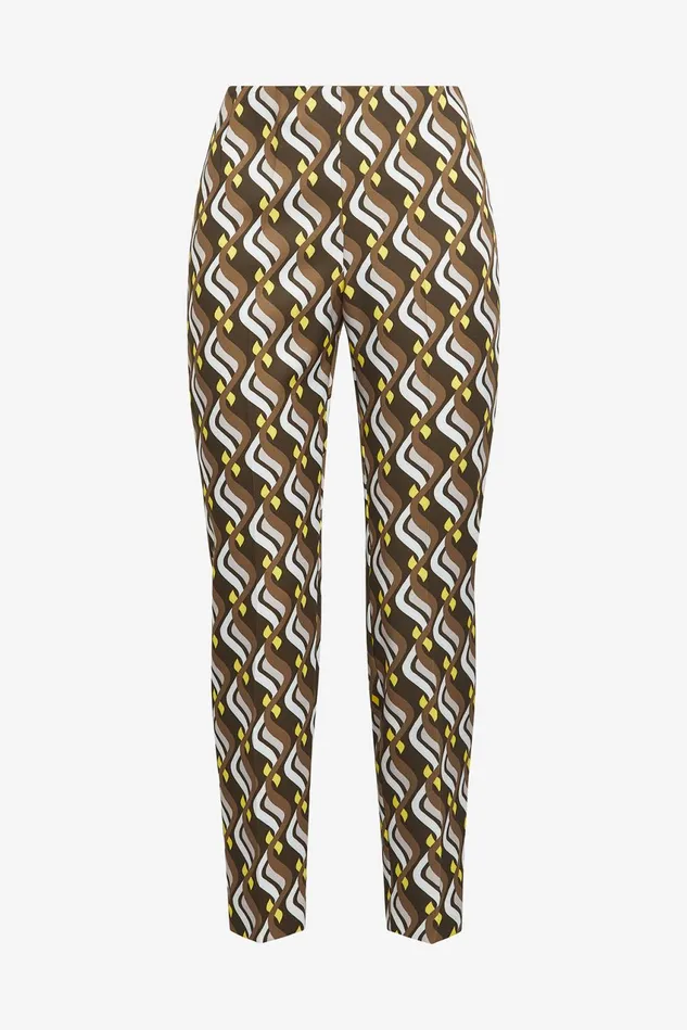 Women Malparmi Trousers Lira Cady Print Trousers Brownyellow