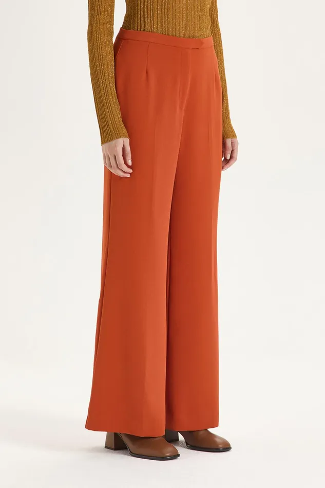 Women Malparmi Trousers Sabl Crepe Trousers Rust