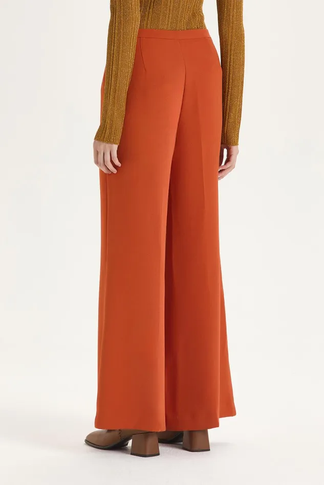 Women Malparmi Trousers Sabl Crepe Trousers Rust