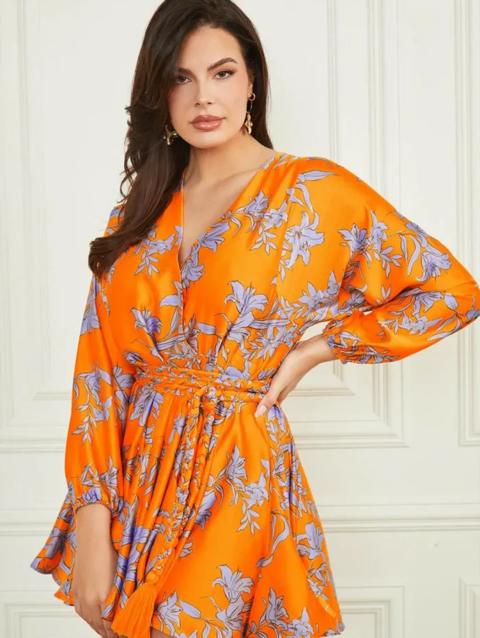 Women Maya Wrap Dress Sunburst Orange Marciano Dresses