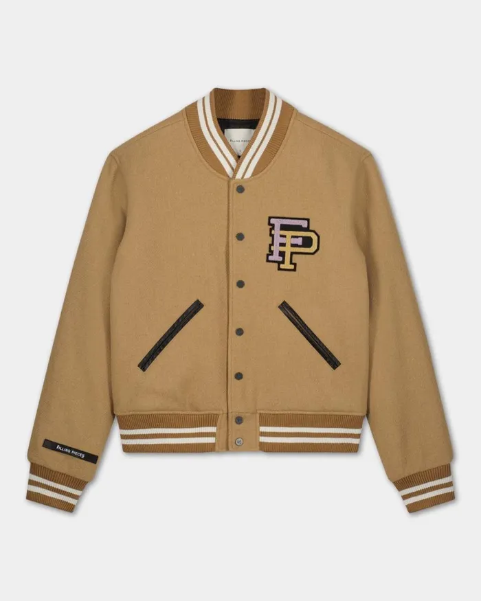 WomenMen Filling Pieces Coats and Jackets Varsity Jacket Camel Beige