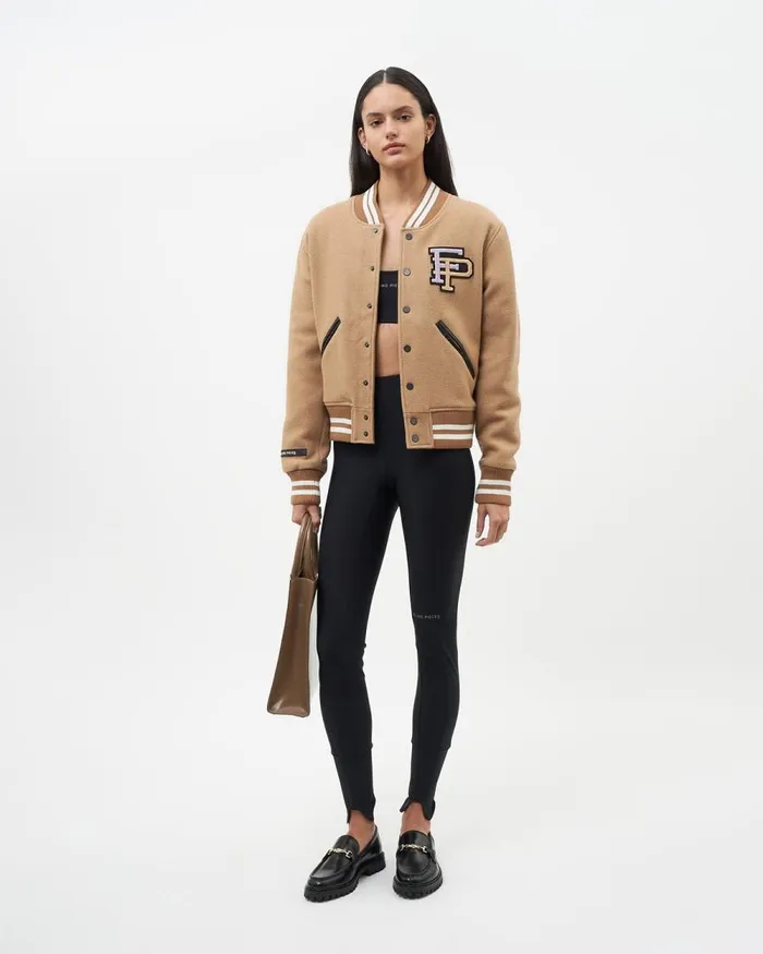 WomenMen Filling Pieces Coats and Jackets Varsity Jacket Camel Beige