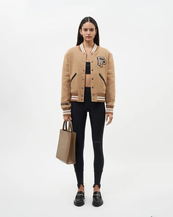 WomenMen Filling Pieces Coats and Jackets Varsity Jacket Camel Beige