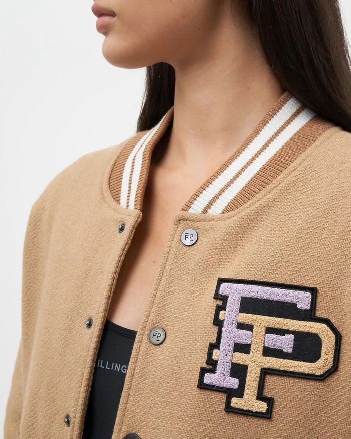 WomenMen Filling Pieces Coats and Jackets Varsity Jacket Camel Beige