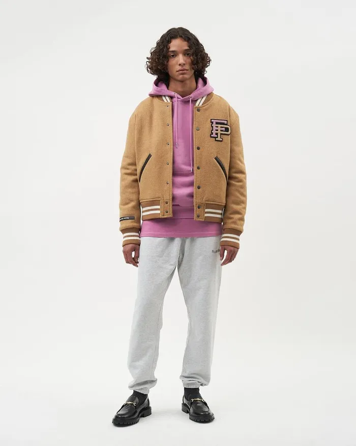 WomenMen Filling Pieces Coats and Jackets Varsity Jacket Camel Beige