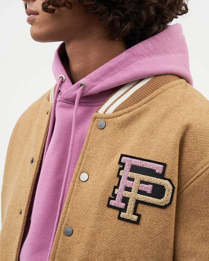 WomenMen Filling Pieces Coats and Jackets Varsity Jacket Camel Beige