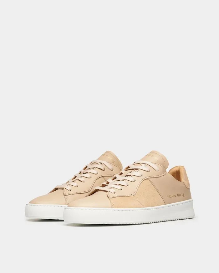 WomenMen Filling Pieces Sneakers Court Ripple Suede Mix Sand Beige