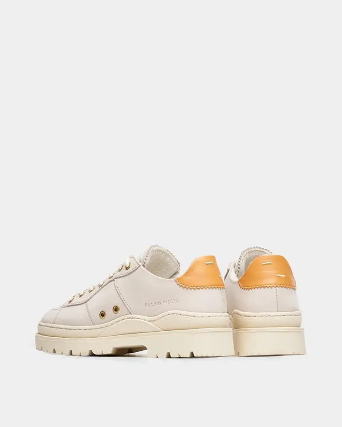 WomenMen Filling Pieces Sneakers Court Serrated Off White