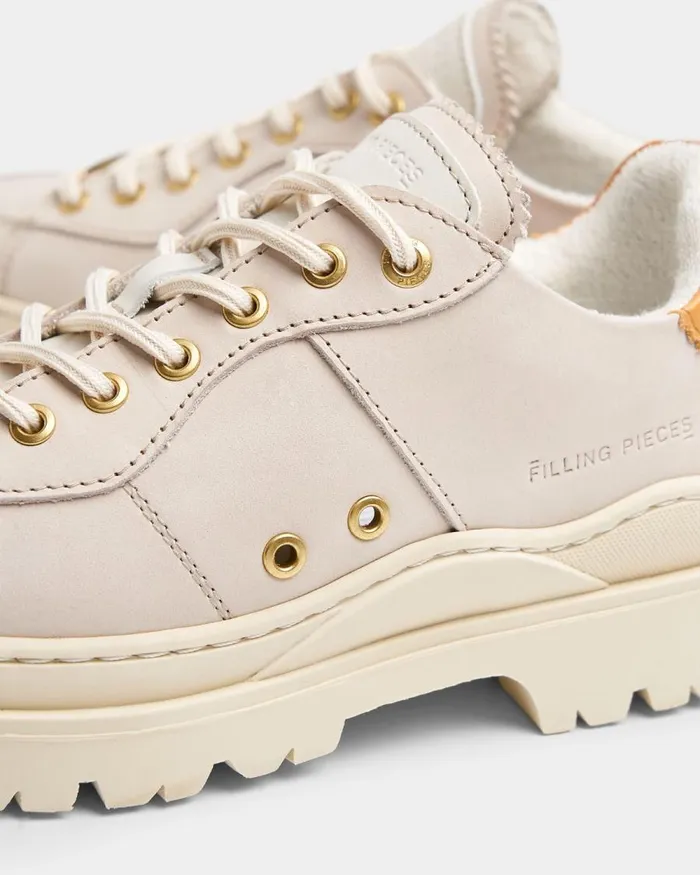 WomenMen Filling Pieces Sneakers Court Serrated Off White