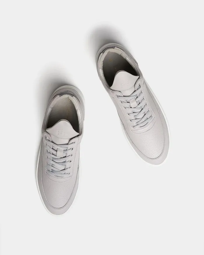 WomenMen Filling Pieces Sneakers Low Top Bianco Perforated Grey