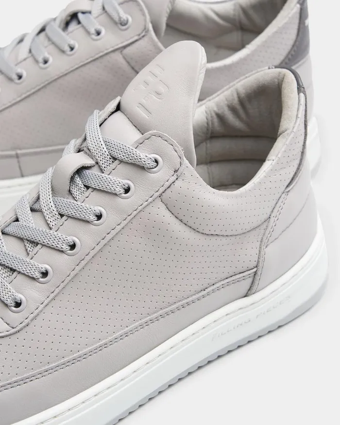 WomenMen Filling Pieces Sneakers Low Top Bianco Perforated Grey