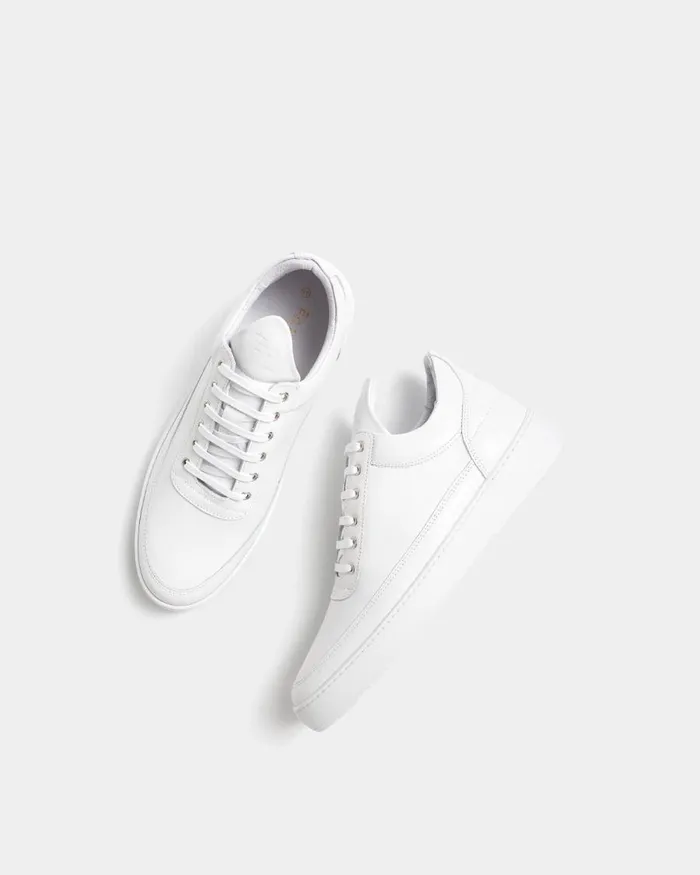 WomenMen Filling Pieces Sneakers Low Top Ripple Nappa All White