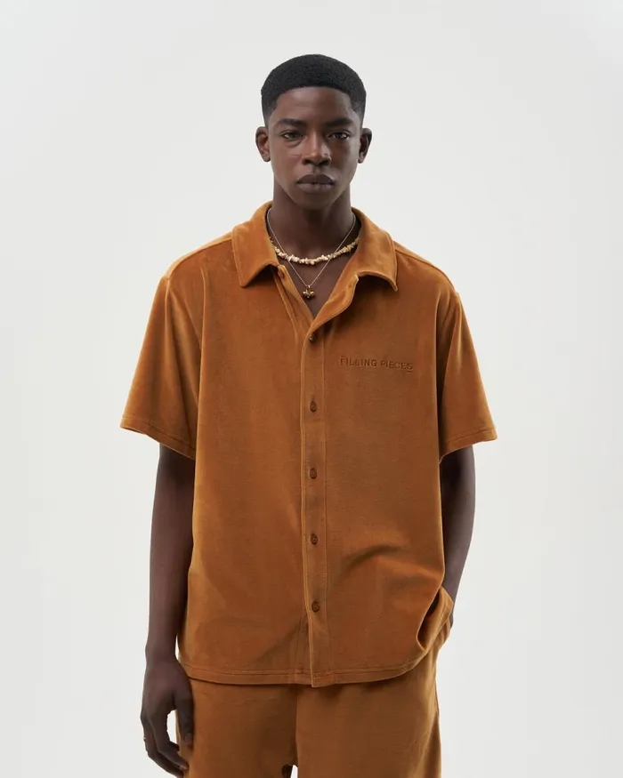 WomenMen Filling Pieces TShirts and Shirts Resort Shirt Velvet Caramel Beige