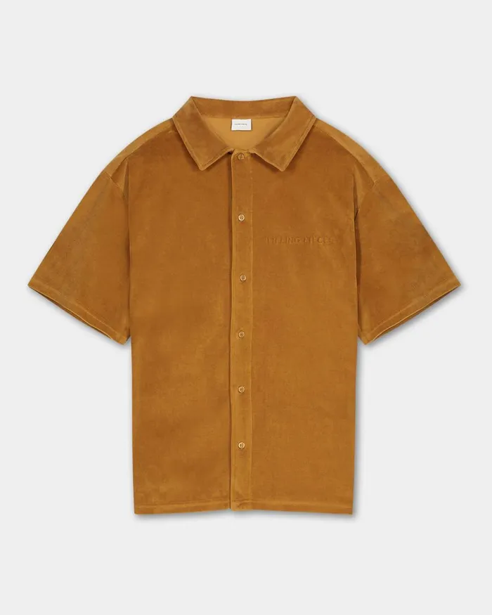 WomenMen Filling Pieces TShirts and Shirts Resort Shirt Velvet Caramel Beige