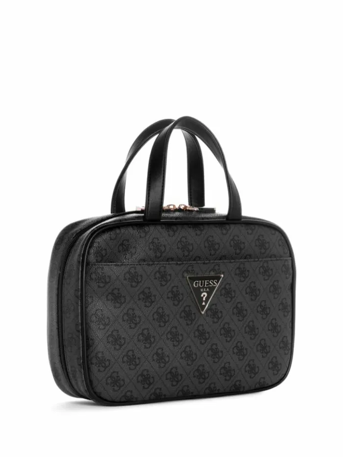 WomenMen GUESS Handbags Jesco Hanging Cosmetic Bag Coal Multi