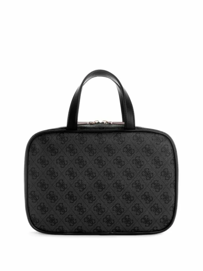 WomenMen GUESS Handbags Jesco Hanging Cosmetic Bag Coal Multi