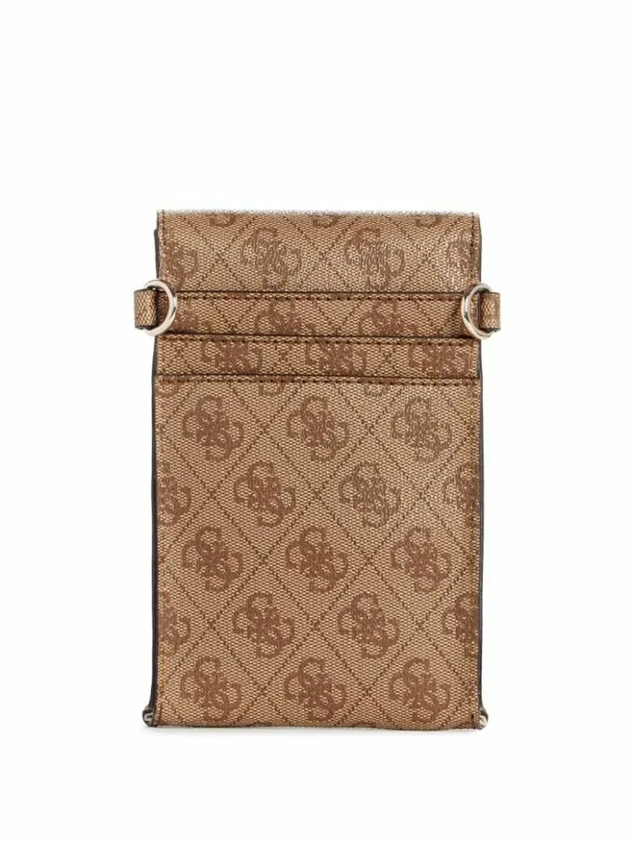 WomenMen GUESS Handbags Latona Quattro G Mini Phone Crossbody Latte Logo