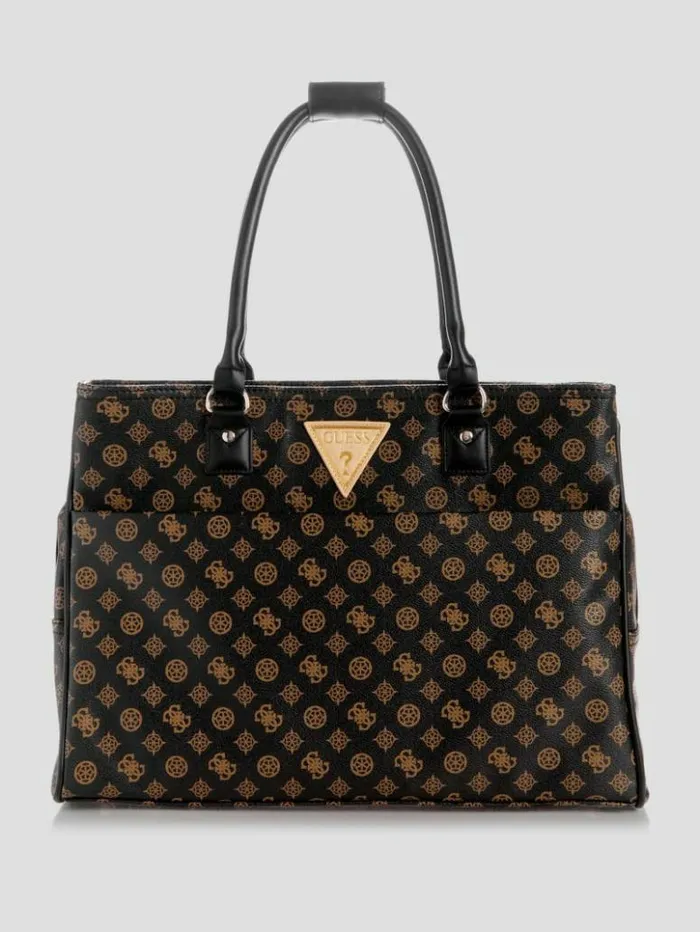 WomenMen GUESS Handbags Wilder Peony Shopper Tote Brown