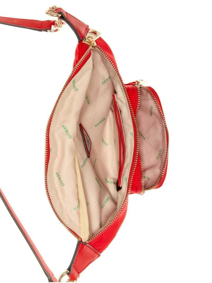 WomenMen GUESS Luggage and Travel Bags Eco Gemma Belt Bag Passion Red