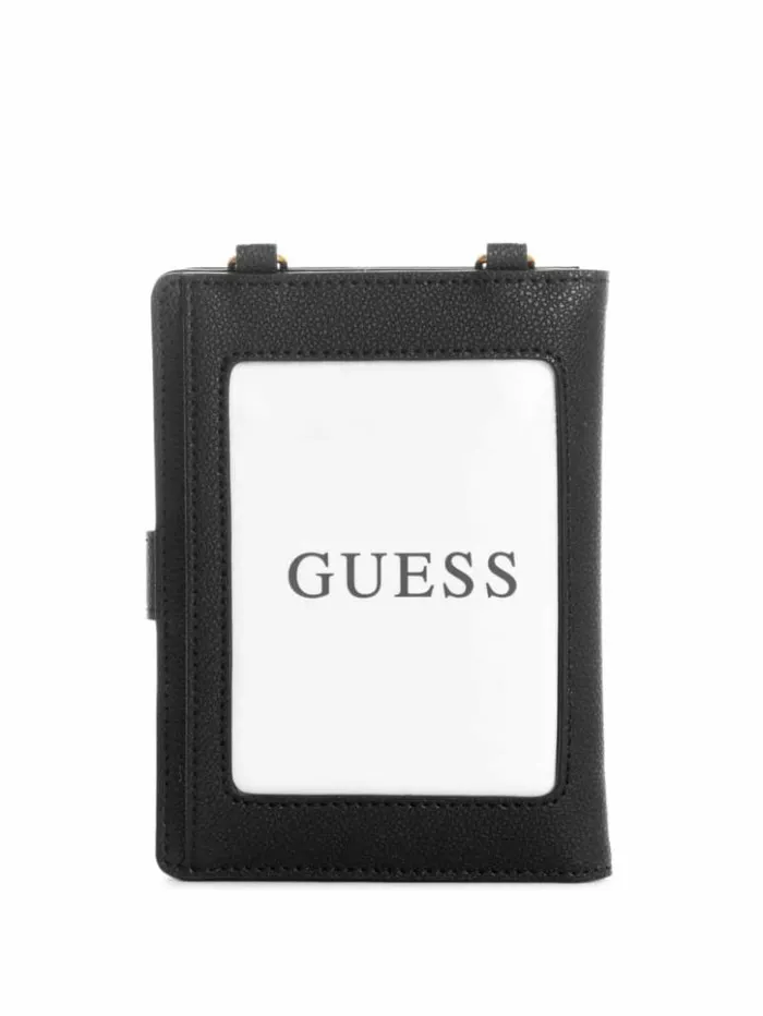 WomenMen GUESS Luggage and Travel Bags Laurel Chain Passport Case Black Floral Print WomenMen GUESS Luggage and Travel Bags Laurel Chain Passport Case Black Floral Print
