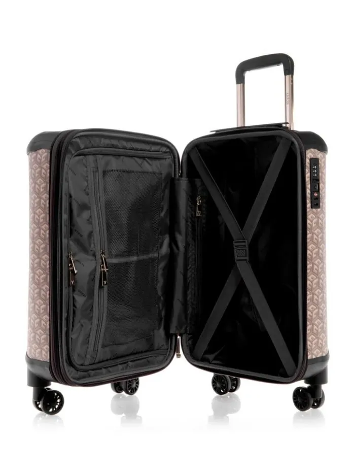 WomenMen GUESS Luggage and Travel Bags Wilder G Cube 20034 8Wheel Suitcase Espresso Logo WomenMen GUESS Luggage and Travel Bags Wilder G Cube 20034 8Wheel Suitcase Espresso Logo