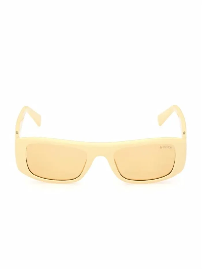 WomenMen GUESS Sunglasses GUESS Originals Rectangle Sunglasses Yellow